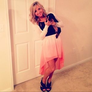 Pink ombré high-low skirt size small